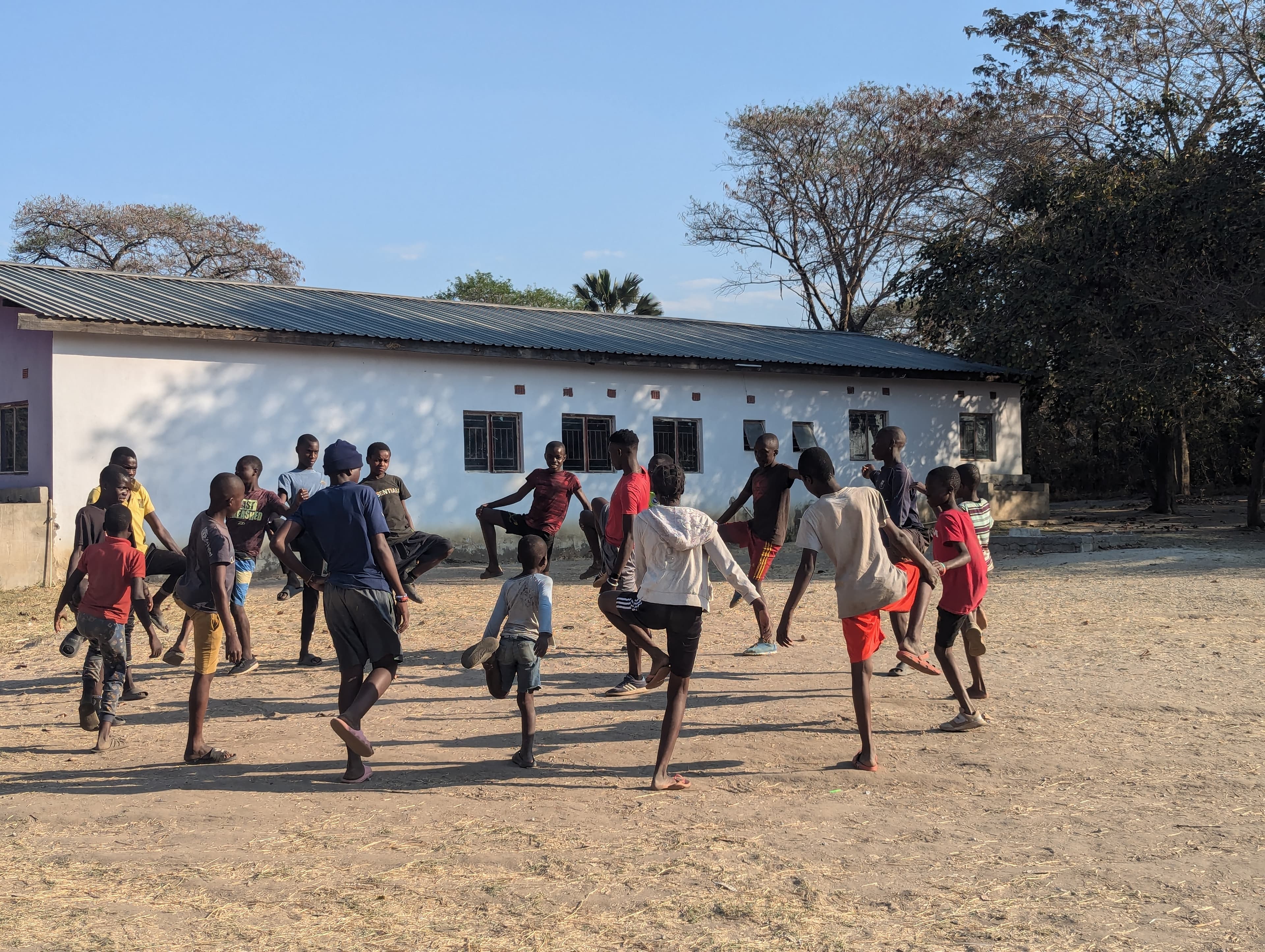 Young players taking part in football training with Inspired Football Academy